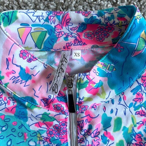 Lulu B Womens Sz XS Quarter-Zip Pullover Multicolor Print Long Sleeve Top - Picture 3 of 9